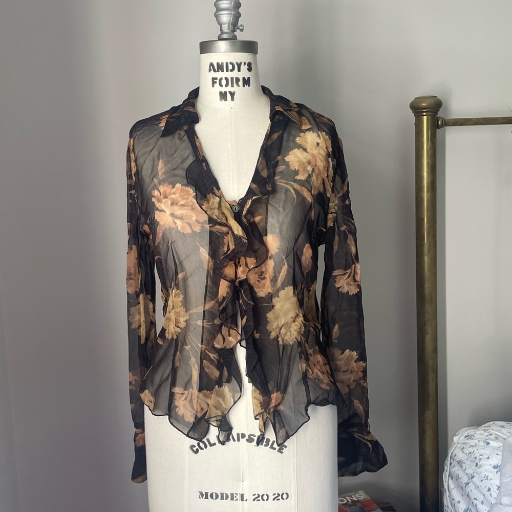 Allison Taylor 100% silk blouse size small vintage